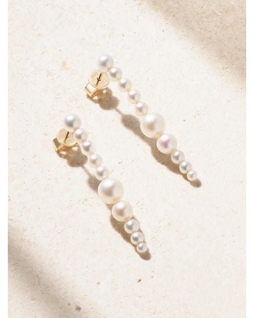 Sophie Bille Brahe Natural Sienna Moon 14-Karat Recycled Pearl Earrings