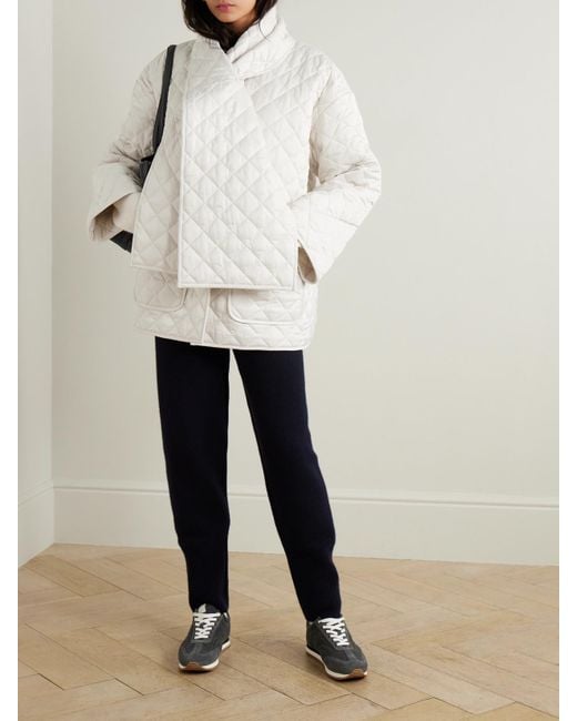 Totême  Natural Scarf-Detailed Quilted Recycled-Shell Jacket