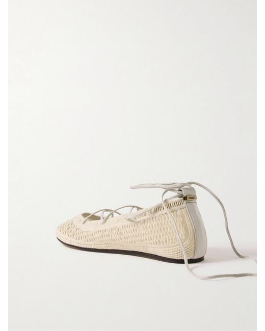Isabel Marant Natural Belna Leather-Trimmed Crocheted Ballet Flats