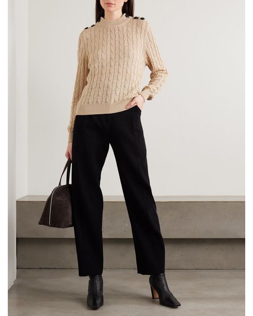 Blazé Milano Black Embellished Paneled Twill Tapered Pants