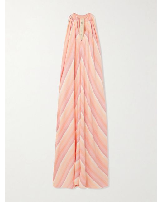 Marrakshi Life Pink Striped Dégradé Cotton Maxi Dress