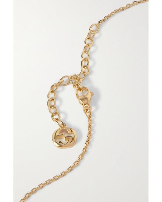 Gucci White Tone Faux-Pearl Necklace