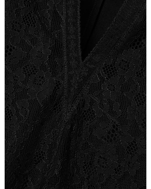 Brandon Maxwell Black The Eloise Oberteil Aus Chantilly-Spitze Und Crêpe