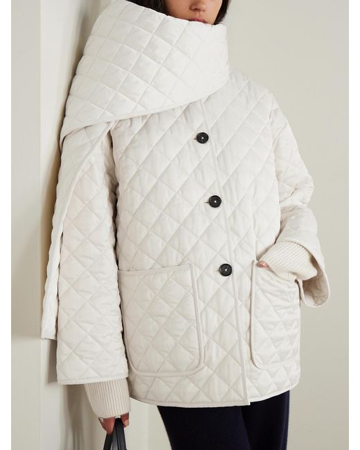 Totême  Natural Scarf-Detailed Quilted Recycled-Shell Jacket