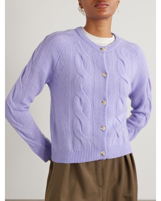 Lisa Yang Purple Gwyneth Cardigan Aus Kaschmir