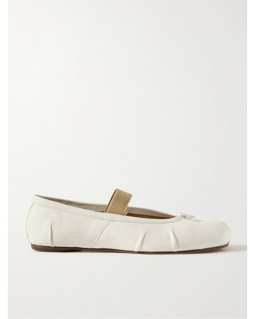 Maison Margiela White Tabi Ballerinas Mit Geteilter Kappe Aus Leder