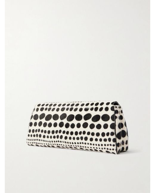 Khaite Black Audrey Polka-Dot Calf Hair Clutch Bag