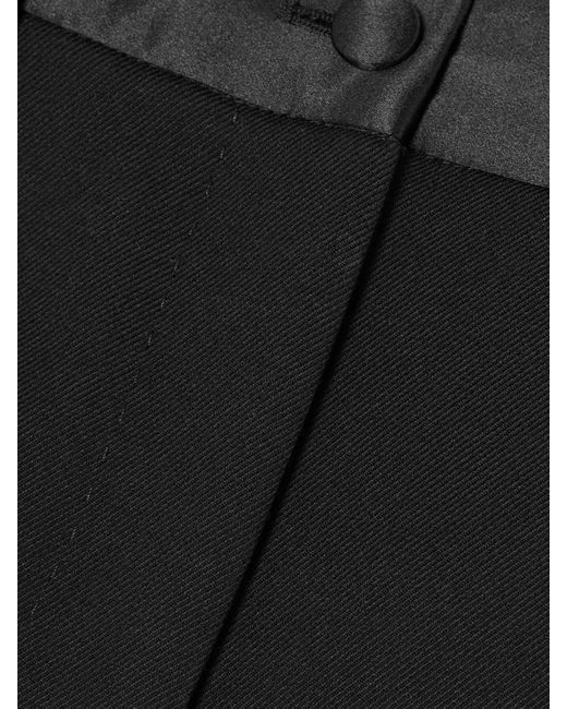 Dolce & Gabbana Black Satin-Trimmed Wool-Blend Shorts