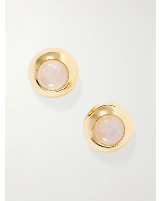 Julietta Metallic Plated And Moonstone Earrings
