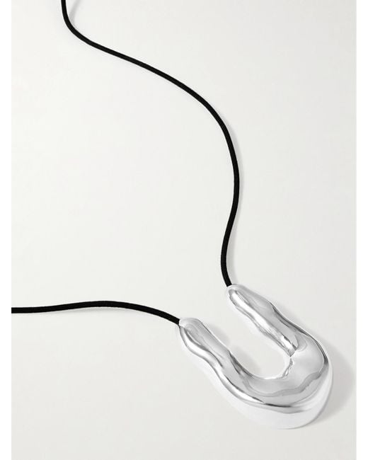 Collier En Argent Sterling Et En Daim Large Wishbone Agmes en coloris White