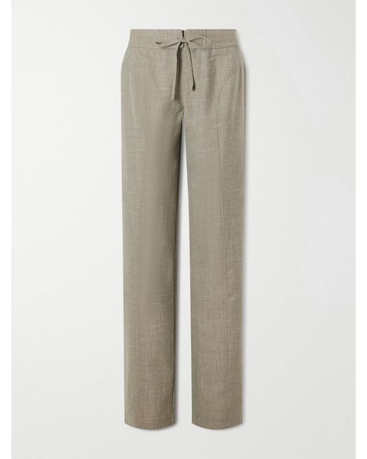 Christopher Esber Natural Banyan Wool-Blend Straight-Leg Pants