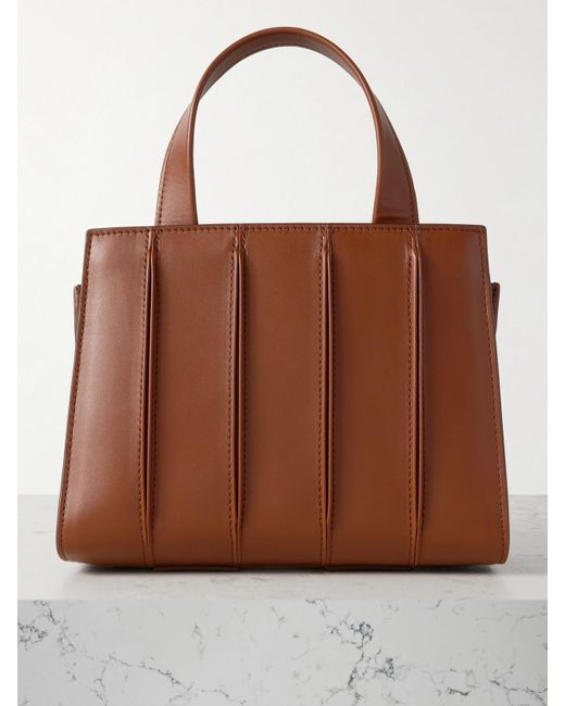 【 MAX MARA 】Whitney Bag 4 レザー スモール プリーツデザイン MAX MARA Whitney Bag 4 small pleated leather tote | NET-A-PORTER