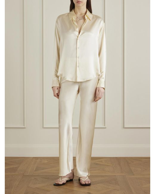 Comme Si Natural La Classica Silk-Charmeuse Shirt