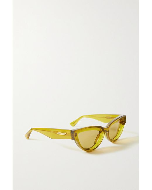 Bottega Veneta Injection Cat-eye Acetate Sunglasses in Yellow | Lyst UK