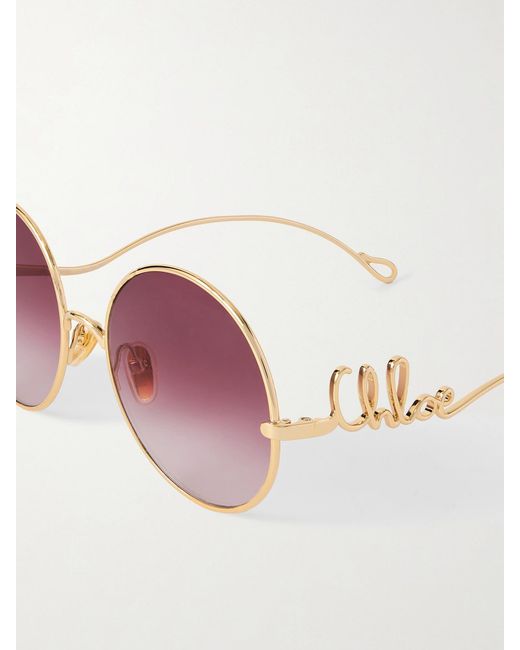Chloé Pink Iconic Round-Frame-Tone Sunglasses