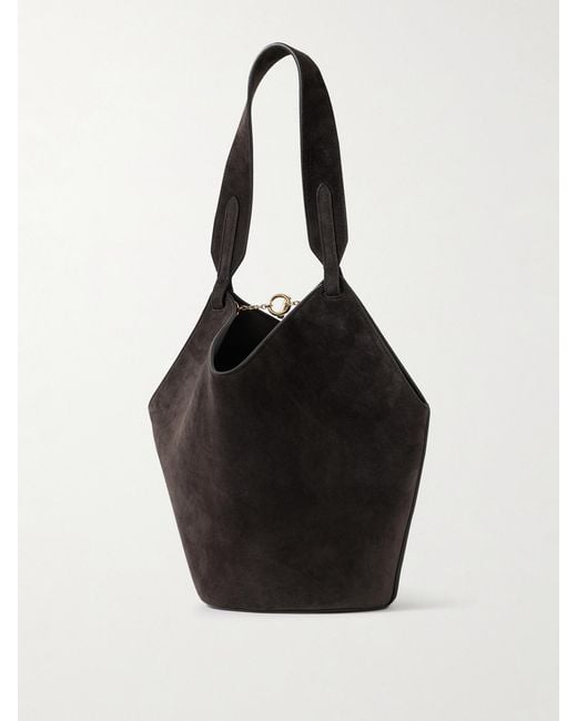Khaite Black Lotus Mini Tote Aus Veloursleder