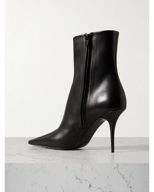 Saint Laurent Black Ashley Leather Ankle Boots