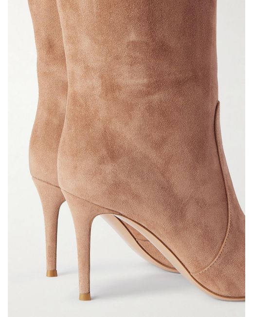 Gianvito Rossi White Hansen 85 Suede Over-The-Knee Boots