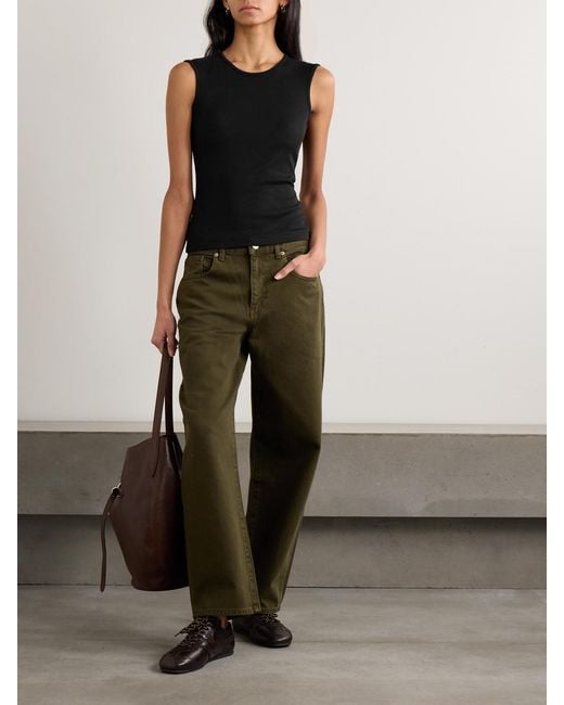 CDLP Black Ribbed Tencel Lyocell-Blend Jersey Tank