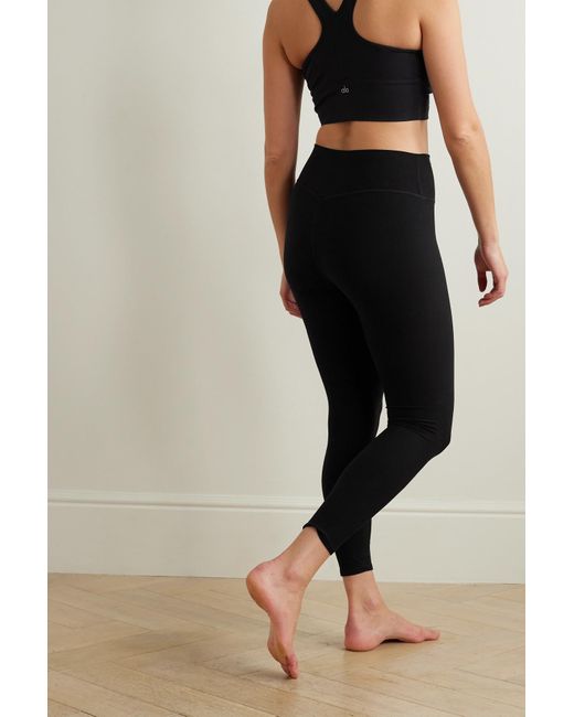 Alo Yoga Alosoft Stretch-knit 7/8 Leggings in Black