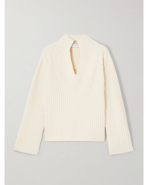 Proenza Schouler Natural Meron Ribbed Wool Sweater