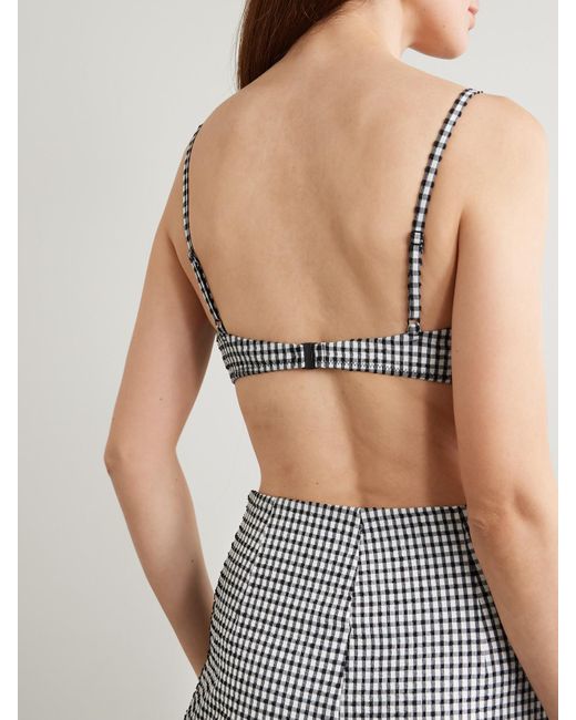 Rohe Blue Gingham Bustier Aus Seersucker