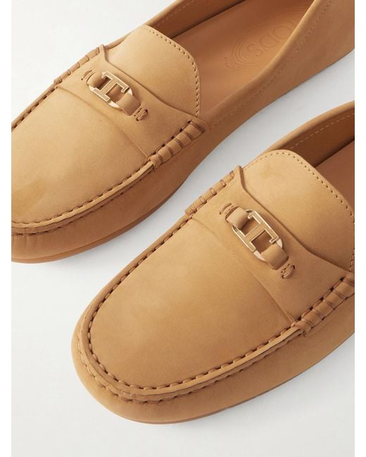Tod's Natural Gomma 10L Suede Loafers