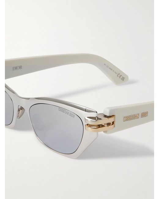 Dior White Cdior B3U Cat-Eye-Tone And Acetate Sunglasses