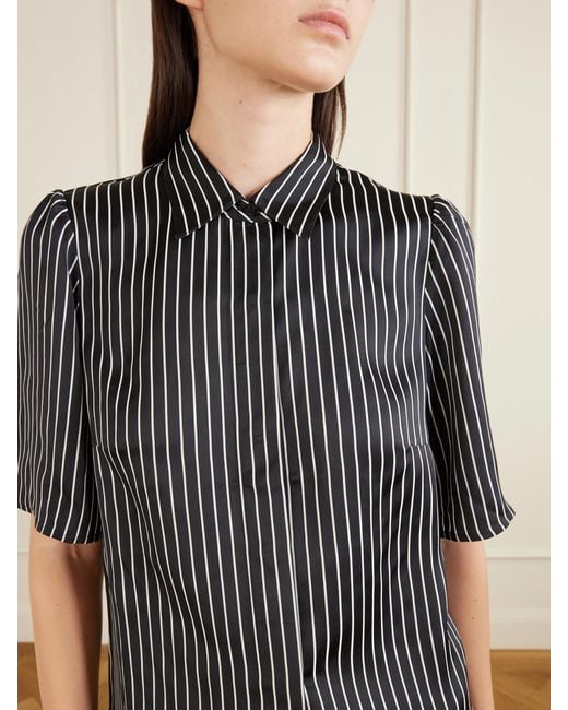 Maria McManus Gray Striped Habotai Blouse