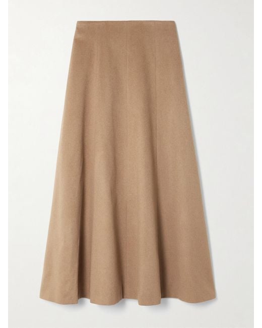 Jupe Midi En Poil De Chameau Geneve Max Mara en coloris Natural