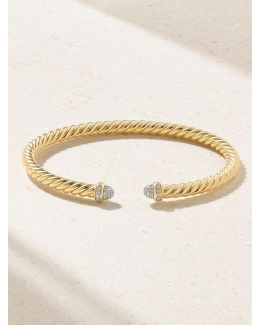 David Yurman Natural Cablespira Flex 18-Karat And Diamond Cuff