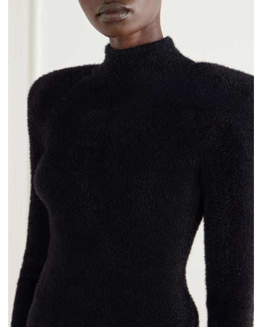 Balmain Black Ribbed-Knit Turtleneck Sweater
