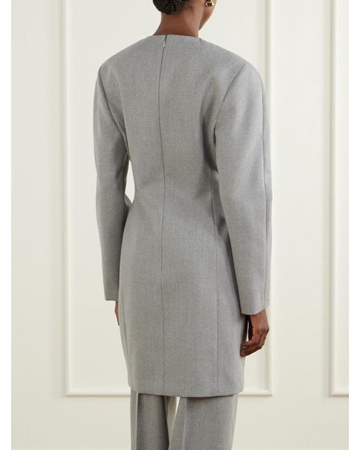 Bottega Veneta Gray Wool Knee-Length Dress