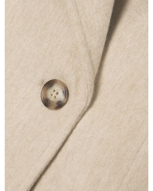 Victoria Beckham Natural Double-breasted Wool And Cashmere-blend Blazer