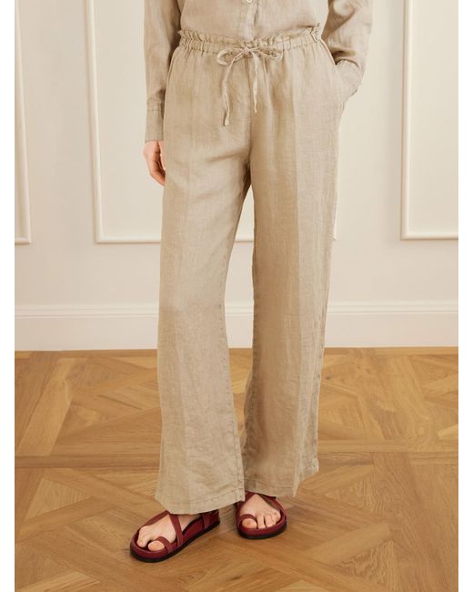 James Perse Natural Linen Straight-Leg Pants