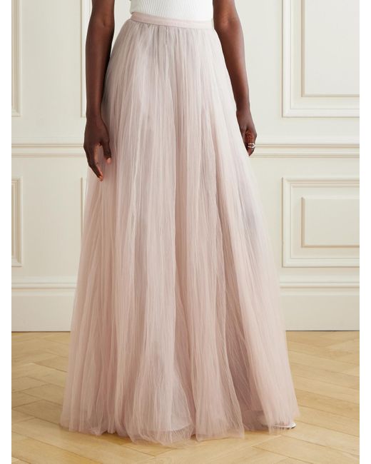Marmar Halim Pink Plissé-Tulle Maxi Skirt