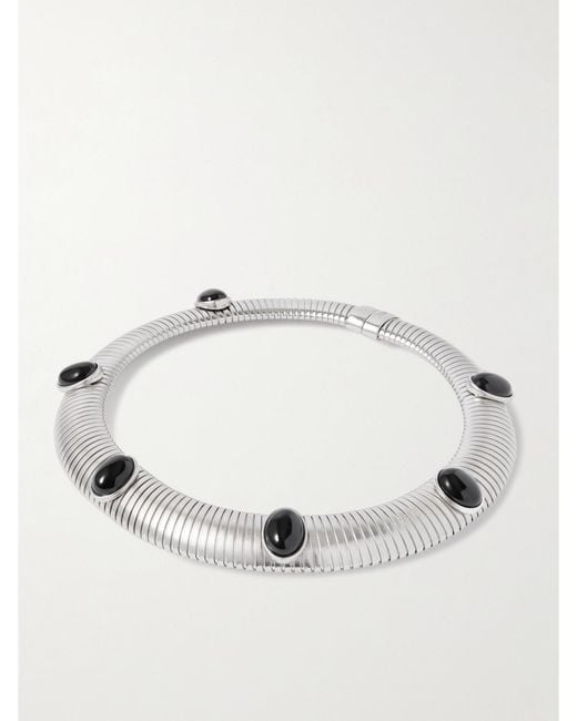 Tour De Cou En Plaqué Rhodium Et Onyx Celeste Julietta en coloris Natural