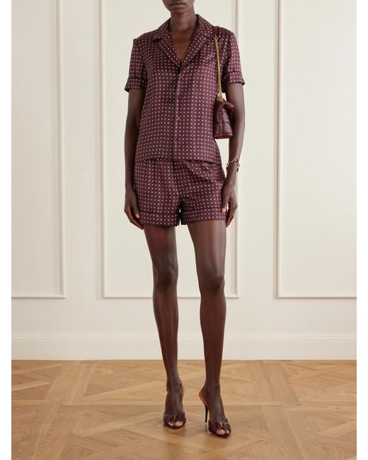 Saint Laurent Red Printed Silk-Twill Shirt