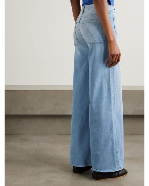 Mother Blue The Patch Pocket Undercover Sneak High-Rise Wide-Leg Jeans