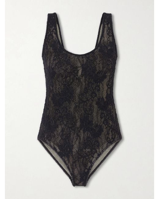 Zimmermann Black Stretch-Lace Bodysuit
