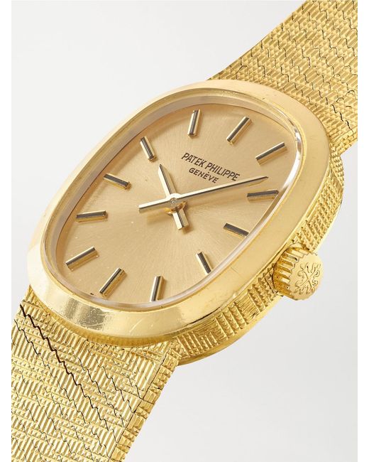 KEEPER VINTAGE Metallic Patek Philippe Vintage 1970S Ellipse Hand-Wound 20Mm 18-Karat Watch