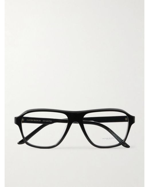 Oliver Peoples Black Khaite 1978Rx Sonnenbrille Mit Eckigem Rahmen Aus Azetat Mit Goldfarbenen Details