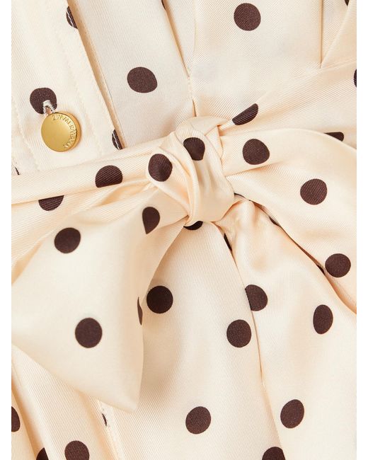 Zimmermann Natural Belted Polka-Dot Silk-Satin Mini Shirt Dress