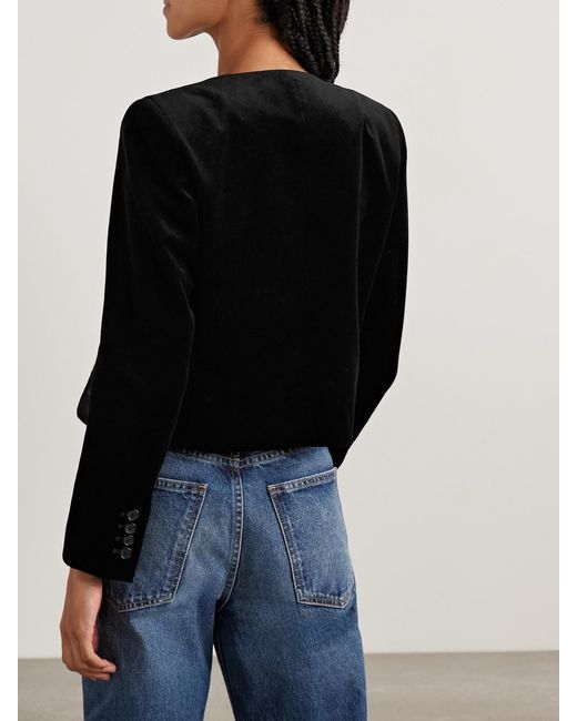 Nili Lotan Black Patti Cotton-Blend Velvet Jacket