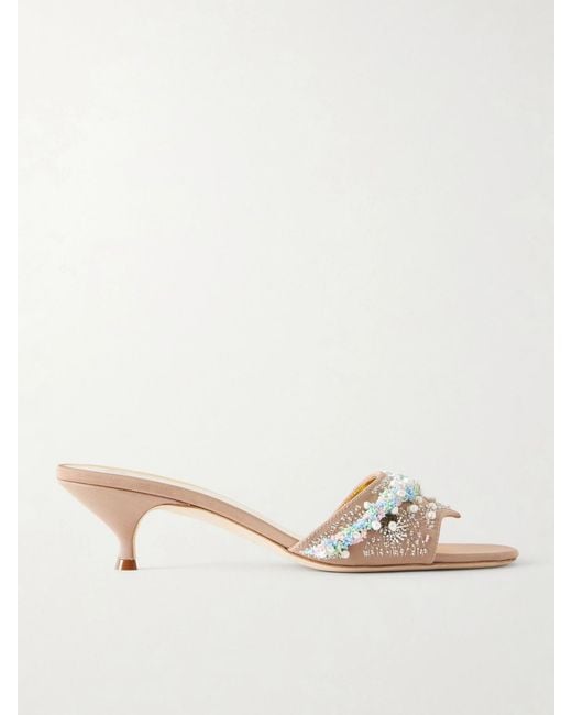 Tory Burch Natural Embellished 45 Sandals