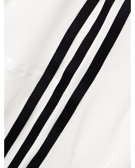 Adidas Originals White Y-3 Oberteil Aus Jersey Aus Einer Lyocell-Mischung Mit Streifen Zum Binden