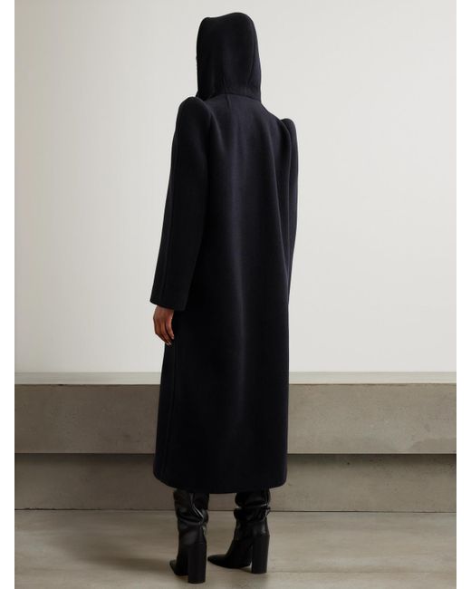Alaïa Black Hooded Wool Coat