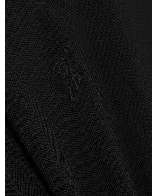 Jacquemus Black The Piazza Asymmetrisches Kleid Aus Stretch-Jersey Mit Stehkragen Und Raffungen