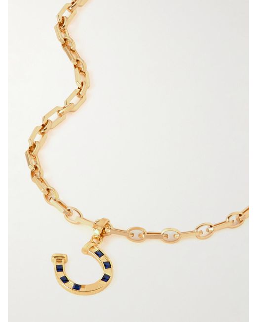 Joolz by Martha Calvo Natural Vergoldete Kette Mit Saphiren
