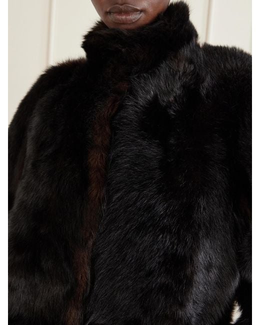 Nour Hammour Black Blaise Shearling Coat